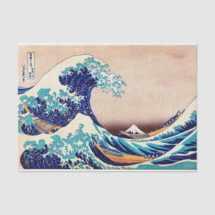 Papier Mousseline Grande vague au large de Kanagawa japonais Vintage