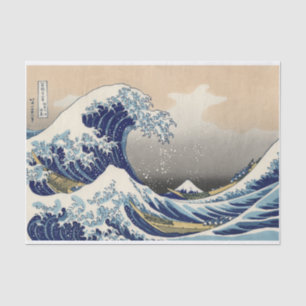 Papier Mousseline Grande vague Kanagawa peinture japonaise