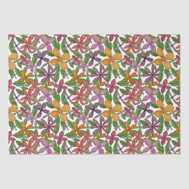 Papier Mousseline Grandes Fleurs (Recto)