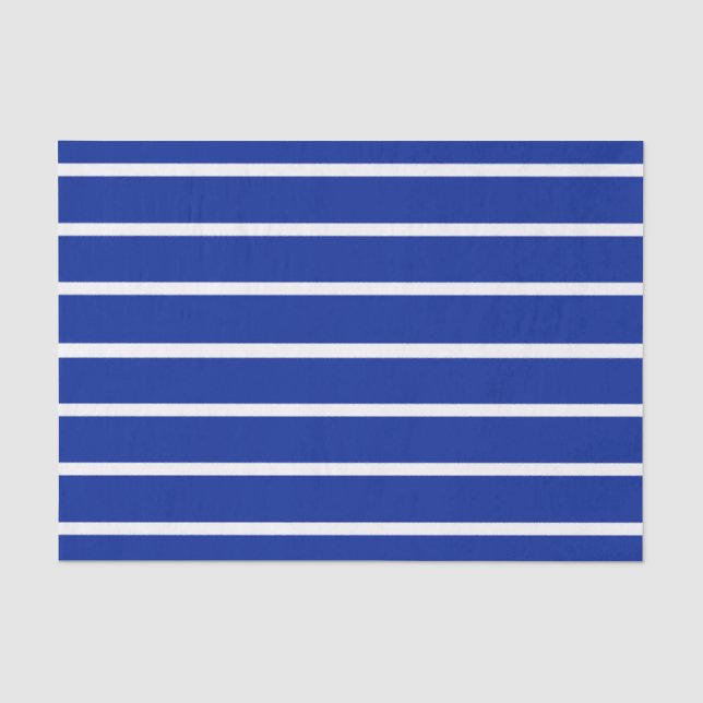 Papier Mousseline Grandes lignes bleues et blanches (Recto)