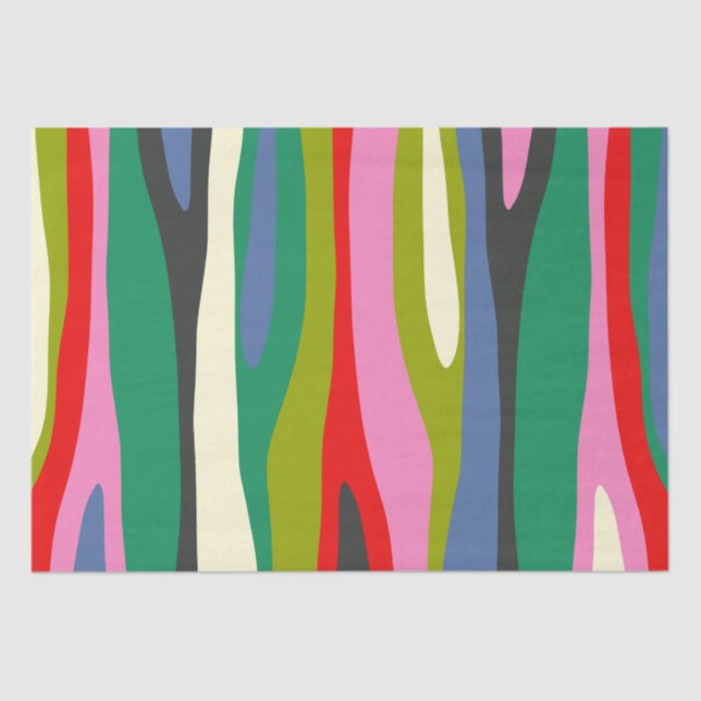 Papier Mousseline Grandes Sauvages Moderne Multicolor Abstrait Motif (Recto)