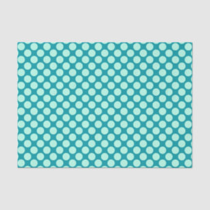 Papier Mousseline Grands points rétro - turquoise et aqua