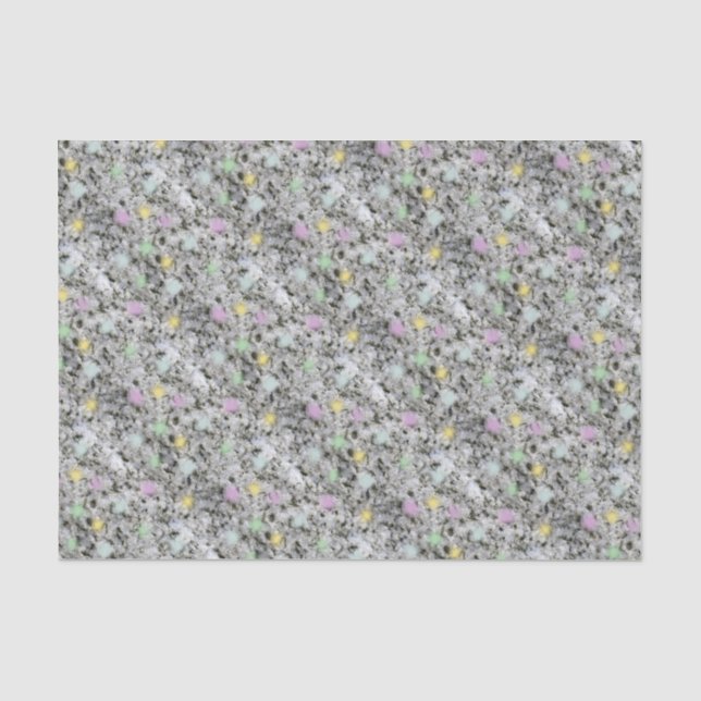 Papier Mousseline Granit blanc émaillé pastel (Recto)