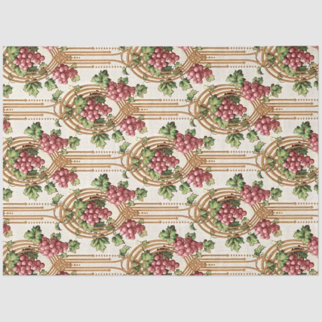Papier Mousseline Grapevines Art Nouveau vintage (Recto)