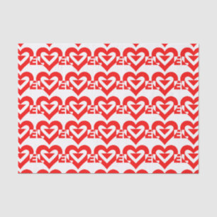 Papier Mousseline Graphique d'amour cool, Rouge