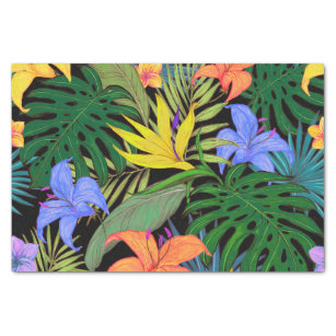 Papier Mousseline Graphique de fleur d'Aloha de Hawaii tropical