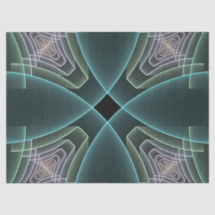 Papier Mousseline Graphique géométrique Turquoise moderne