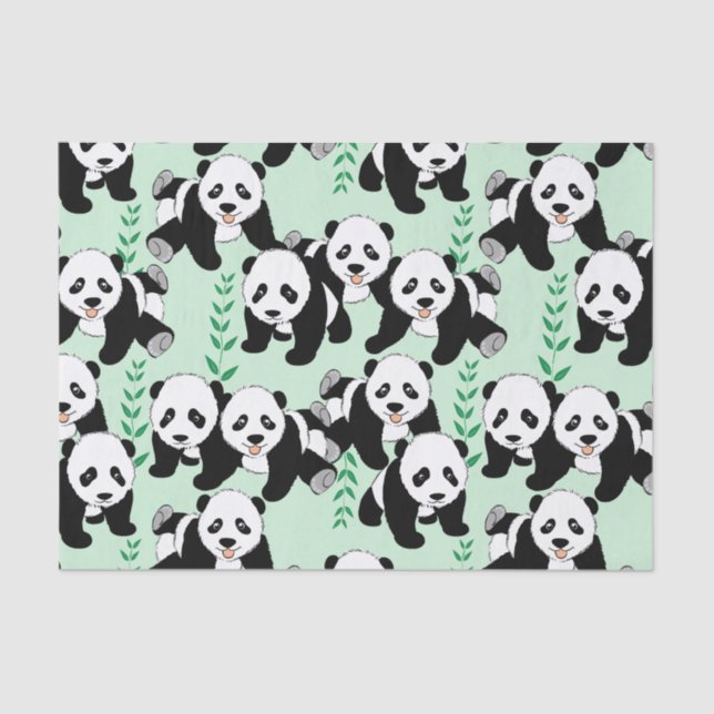 Papier Mousseline Graphisme des ours de panda (Recto)