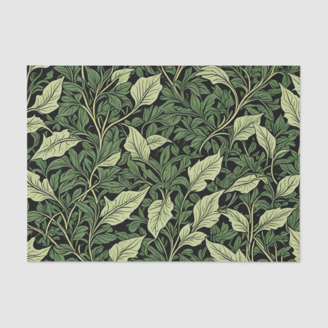 Papier Mousseline Grappe de vignes dans les nuances de vert (Recto)