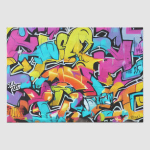 Papier Mousseline Gras Bright Colonnes Graffiti Street Art Motif