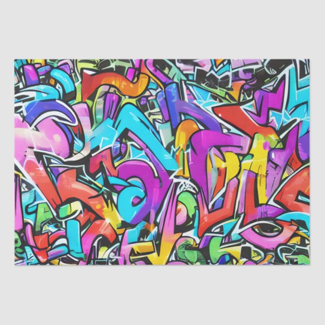 Papier Mousseline Gras Bright Colonnes Graffiti Street Art Motif (Recto)