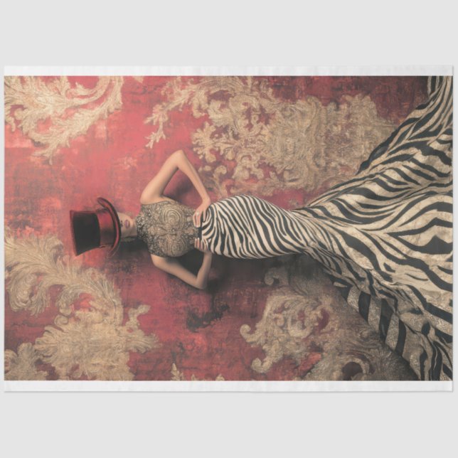 Papier Mousseline Gras Gras, Lady Sophistiquée, Patina Damas (Recto)