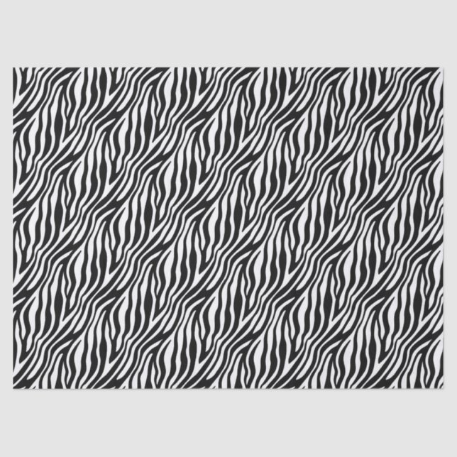 Papier Mousseline Gras Zebra Stripe Noir & Blanc (Recto)
