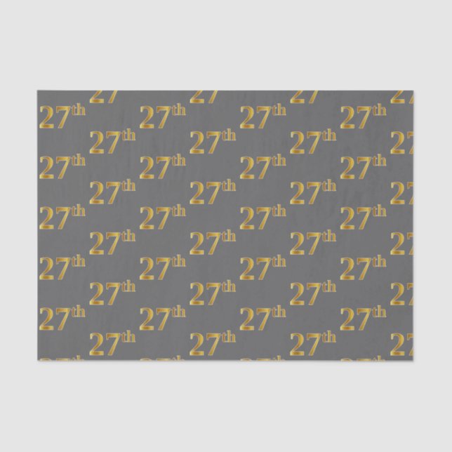 Papier Mousseline Gray, Faux Gold 27e (Vingt-Septième) (Recto)