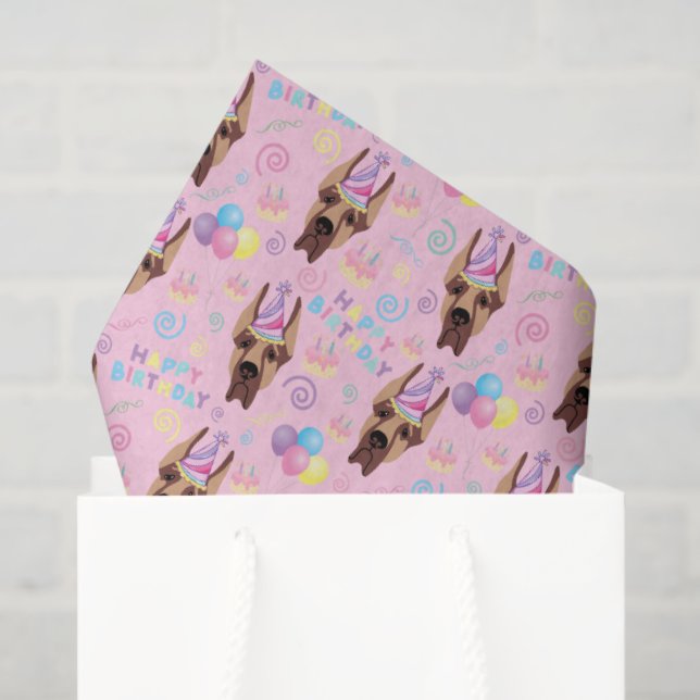 Papier Mousseline Great Dane Tissue Paper in Pink (Sac cadeau)