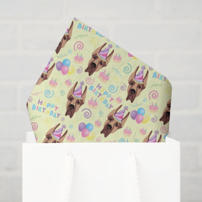 Papier Mousseline Great Dane Tissue Paper in Yellow (Sac cadeau)