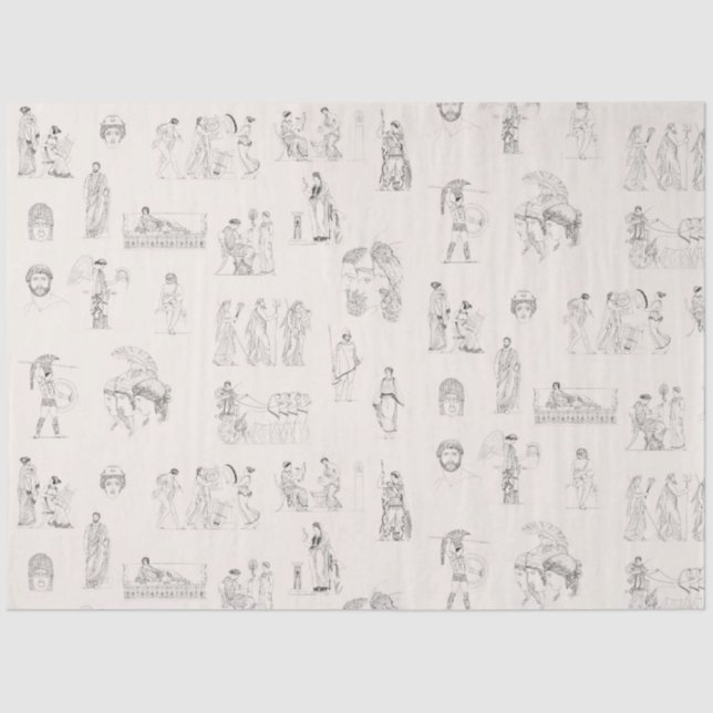 Papier Mousseline Grèce antique Classique Histoire grecque Motif (Recto)