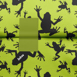 Papier Mousseline Green and Black Frog Pattern Kids<br><div class="desc">Love frogs or even have a pet frog? This tissue paper is perfect! This adorable custom tissue paper has a black frog silhouette in a pattern on a green background. Add a first name for a personalized touch, or remove per your preference. This cute frog pattern makes a great addition...</div>