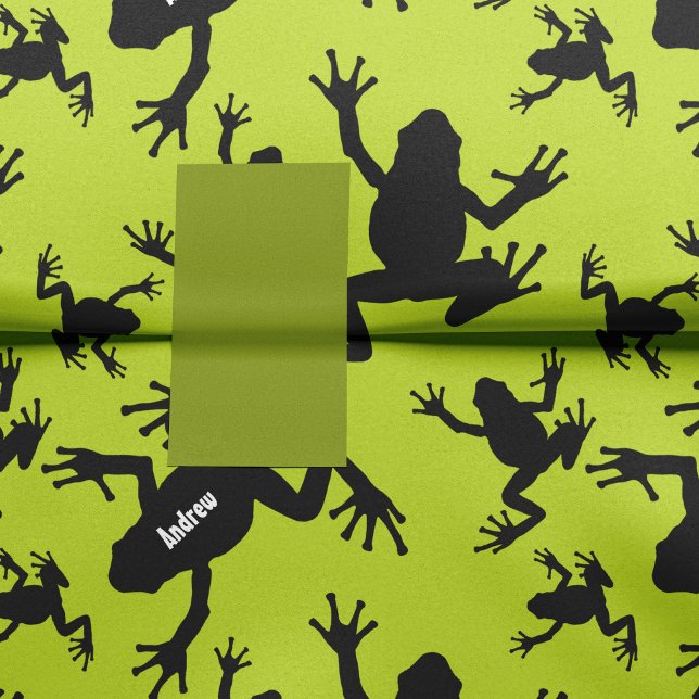 Papier Mousseline Green and Black Frog Pattern Kids (Créateur téléchargé)