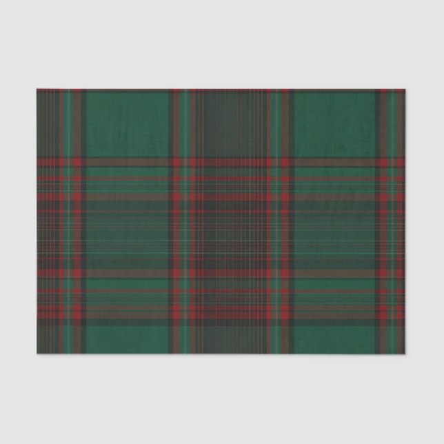 Papier Mousseline Green and Red Plaid Holiday Tissue Paper (Recto)