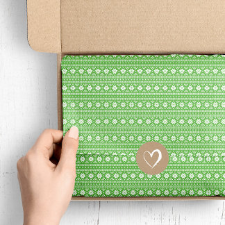 Papier Mousseline Green Fair Isle Sweat de Noël Motif