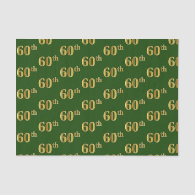 Papier Mousseline Green, Faux Gold 60e (Soixantième) (Recto)