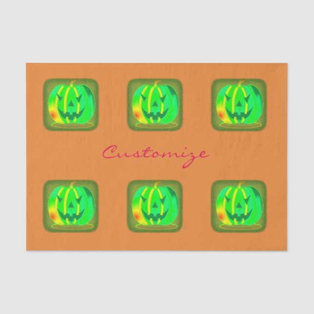 Papier Mousseline Green Jack olantern Halloween Thunder_Cove (Recto)