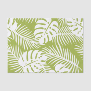 Papier Mousseline Green Palm Feuille Rainforest Motif