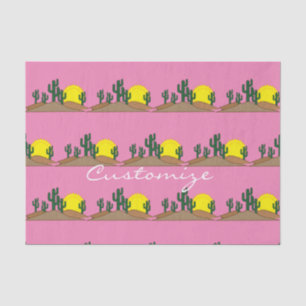 Papier Mousseline Green Saguaro Cactus Desert Sunrise Thunder_Cove