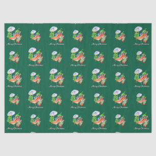 Papier Mousseline Green Sunny Funny Joyeux Motif de Noël