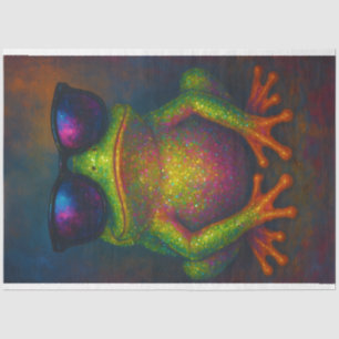 Papier Mousseline Grenouille à Parties scintillant de néon en nuance