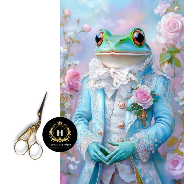 Papier Mousseline Grenouille du Prince Charme Romantique Mariage Déc (Créateur téléchargé)