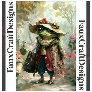 Papier Mousseline Grenouille fantaisiste et mignonne en découpage fa