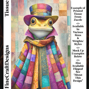 Papier Mousseline Grenouille Royale dans Cloak & Chapeau Arc-en-Ciel