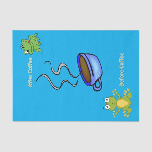 Papier Mousseline Grenouilles en papier de tissus avant et après caf (Recto)