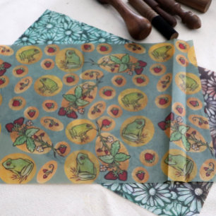 Papier Mousseline Grenouilles et fraises