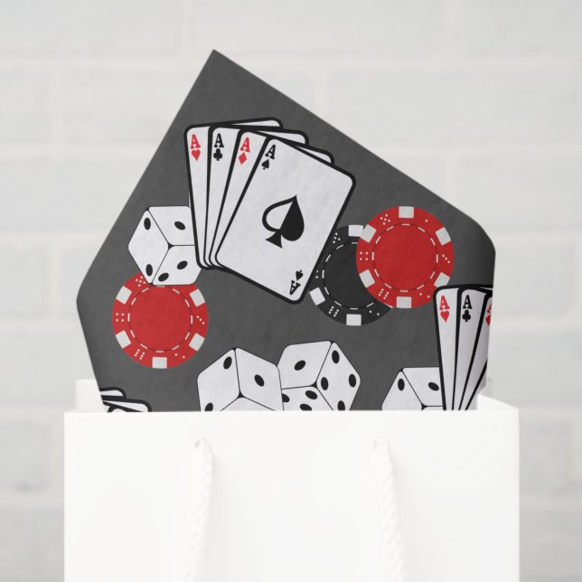 Papier Mousseline Grey Casino Poker Partie papier (Sac cadeau)
