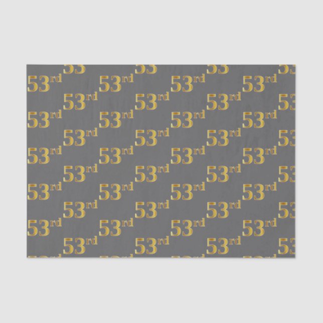 Papier Mousseline Grey, Faux Gold 53e (Cinquante-troisième) (Recto)