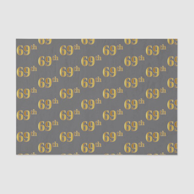 Papier Mousseline Grey, Faux Gold 69e (Soixante-Neuvième) (Recto)