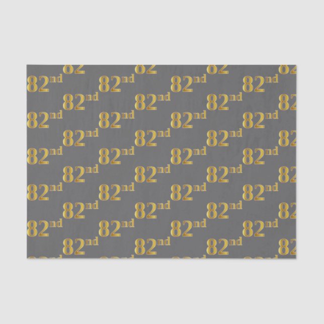 Papier Mousseline Grey, Faux Gold 82e (Quatre-vingt-deuxième) (Recto)