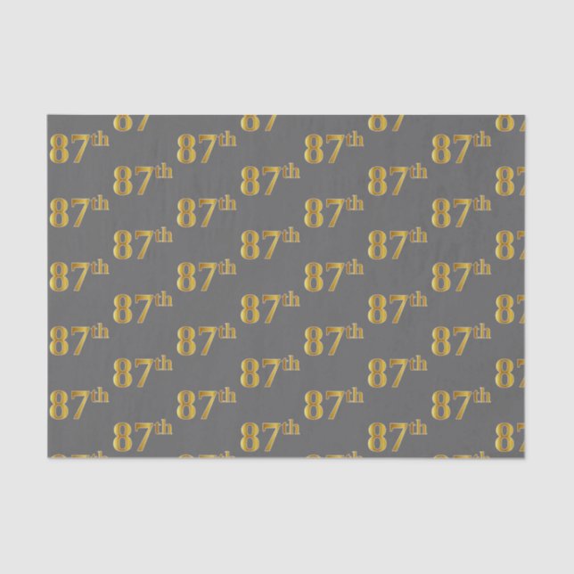 Papier Mousseline Grey, Faux Gold 87e (Quatre-Vingt-Septième) (Recto)