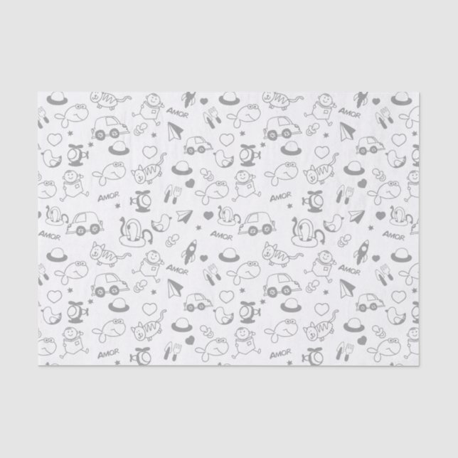 Papier Mousseline Griffonnages de bébé (Recto)