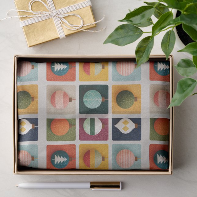 Papier Mousseline Grille colorée d'arbres de Noël (Cadeau)