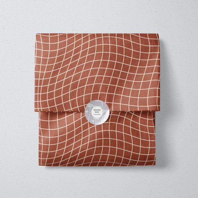 Papier Mousseline Grille déformée moderne | Géométrique fluide minim (Créateur téléchargé)