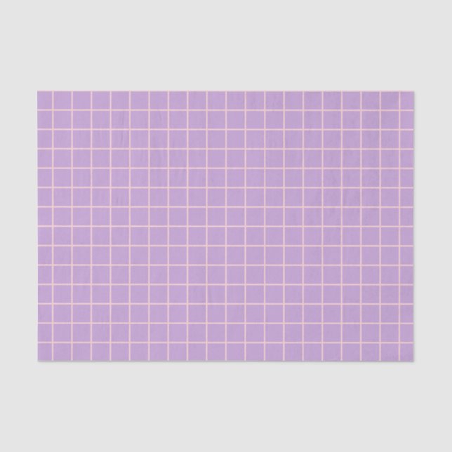 Papier Mousseline Grille rose et lavande (Recto)