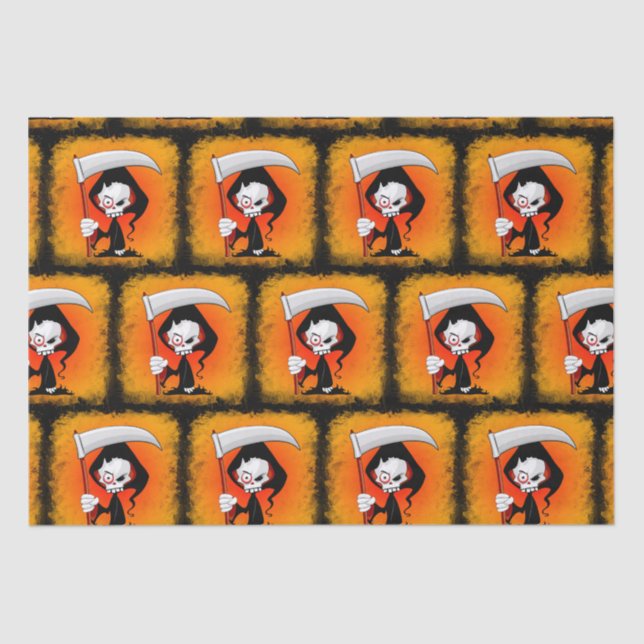 Papier Mousseline Grim Reaper Déplaisant Drôle Cartoon (Recto)