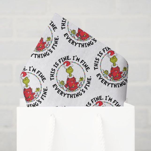Papier Mousseline Grinch | Everything's Fine (Sac cadeau)