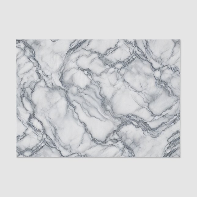 Papier Mousseline Gris Chic & Aspect Marbre Blanc Glamour (Recto)