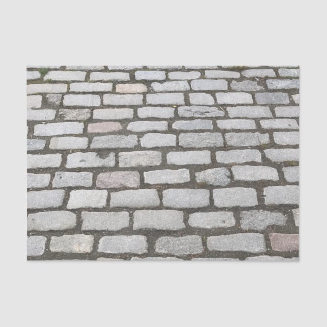 Papier Mousseline Gris Cobblestone Pierre Motif de passerelle en bri (Recto)