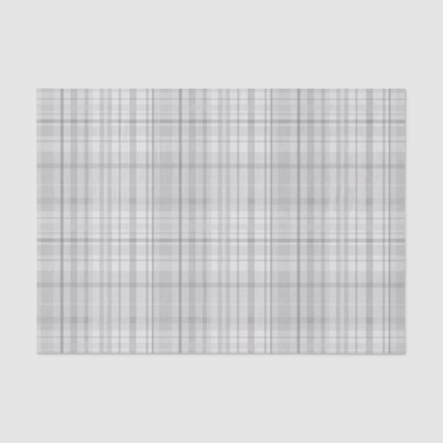 Papier Mousseline Gris et blanc Tartan Plaid Motif Imprimer (Recto)